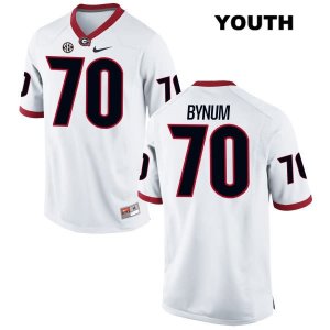Youth Georgia Bulldogs NCAA #70 Aulden Bynum Nike Stitched White Authentic College Football Jersey UQZ2354UE